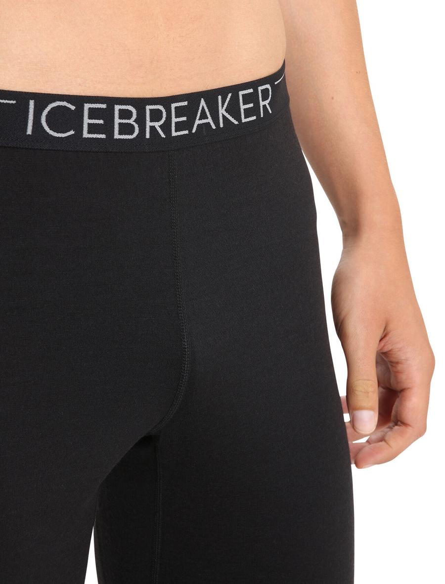 Men's Icebreaker Merino 200 Oasis Thermal Shorts Base Layers Black | CA 1568ILHS